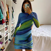 Sexy Open Back Long Sleeve Dress